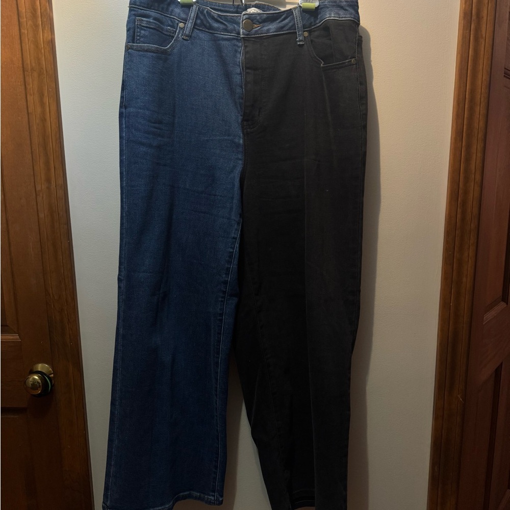 Altar'd State Two-Tone Flare Jeans